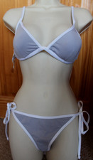 Swell Grey & White Bikini Top & Bottom Sz 12 NWT - preowned not used