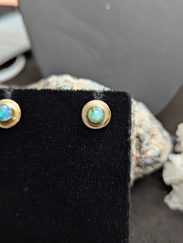 Vintage Opal Earrings 14k gold MR - Picture 9 of 9