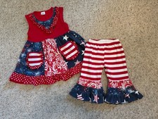 Little girl size 5/6 Fourth of July boutique outfit