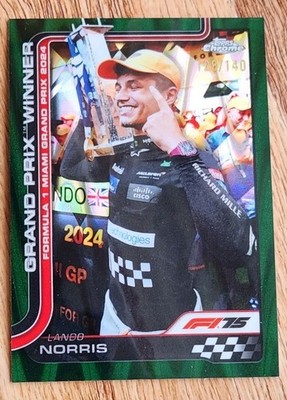 2025 Topps Chrome Formula 1 Lando Norris Green RayWave 128/140