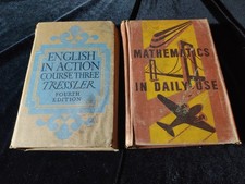 Vintage Childrens text books Math English 1945