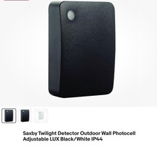 Saxby Dämmerungsmelder Außen Wand Fotozelle verstellbar LUX schwarz/weiß IP44