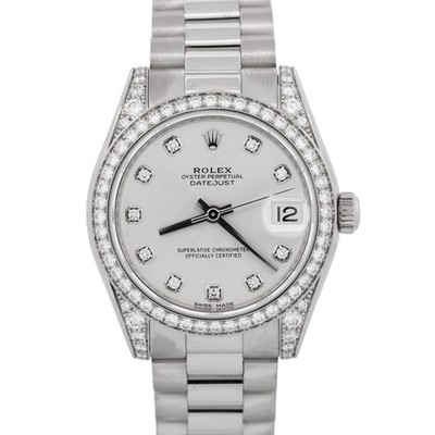2019 PAPERS Rolex DateJust President 31mm SILVER DIAMOND 18K Gold 178159 BOX