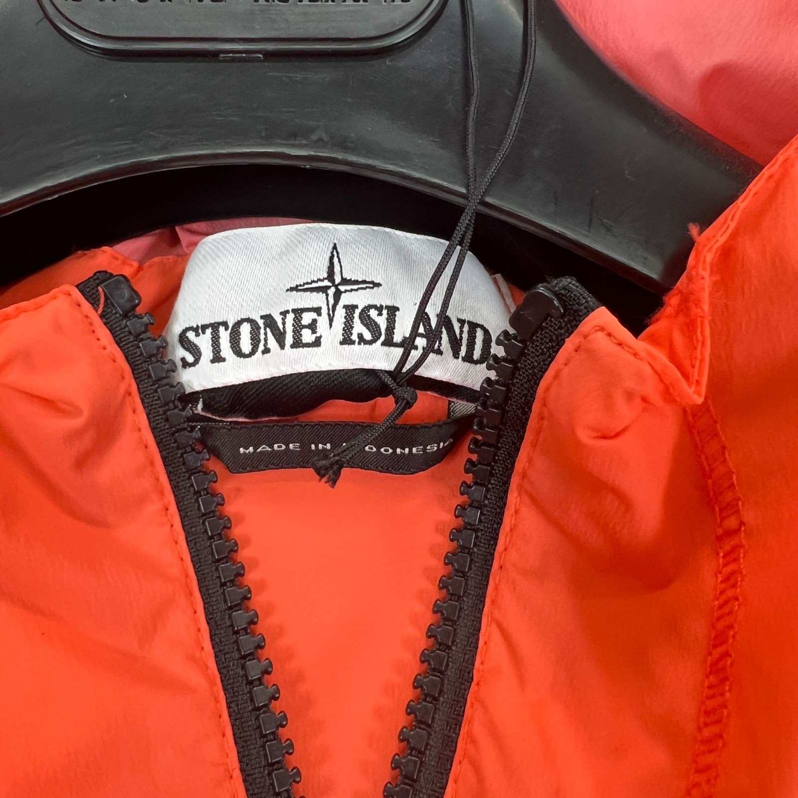 Stone Island Men's Skin Touch Packable Nylon Jacket in Lobster Red (Orange) - product detail image 6