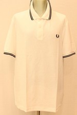 FRED PERRY M3600 TWIN TIPPED F.P. SHIRT polo uomo manica corta cotone bianco 200