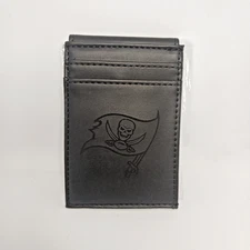 Tampa Bay Buccaneers NFL Slim Front Pocket Wallet Black Faux Leather Rico New