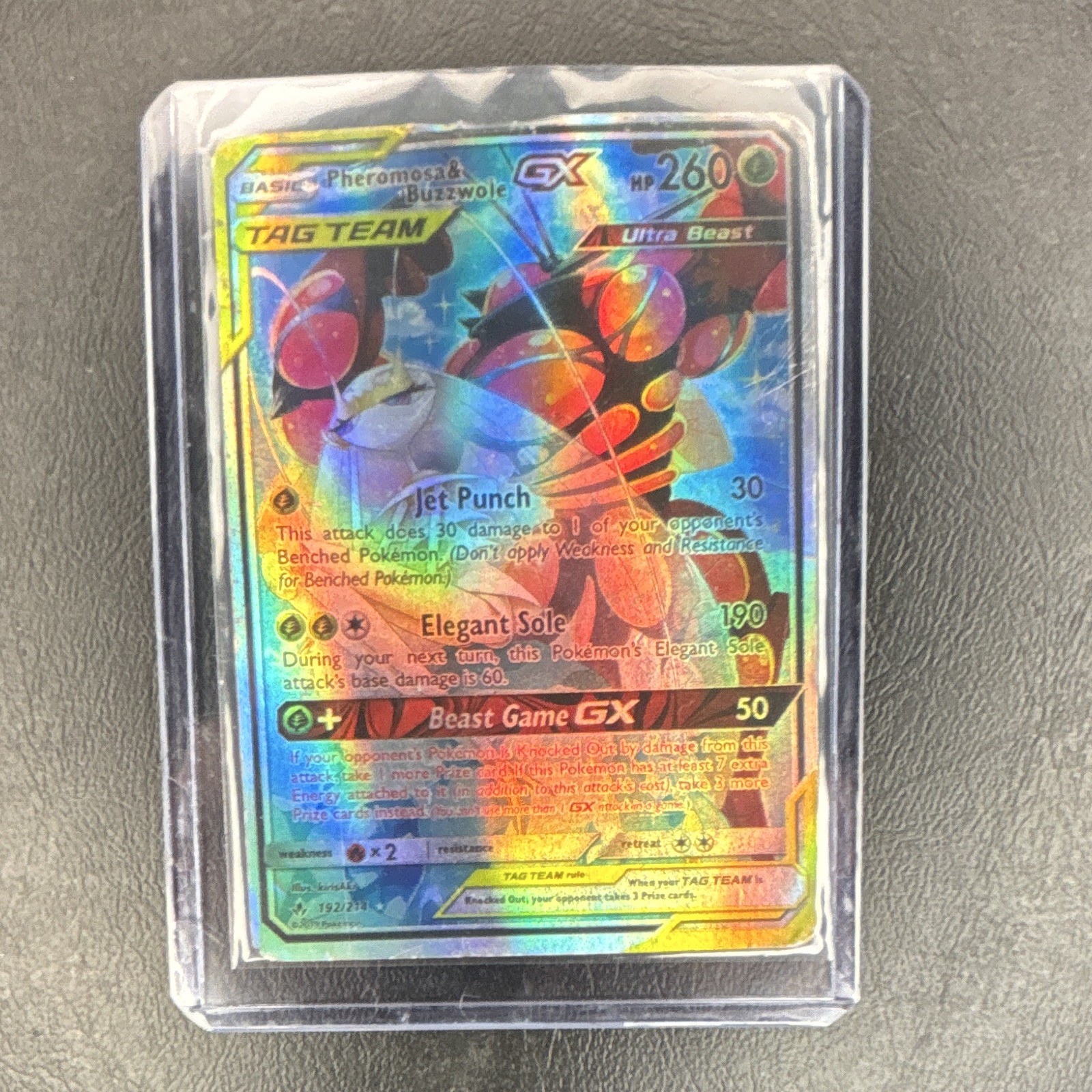 Pheromosa & Buzzwole GX TAG TEAM Full Art 192/214 Sm-Unbroken Bonds Holo