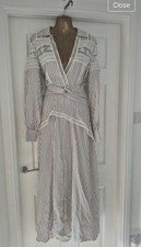 Self Portrait Blue & White Maxi Shirt Dress UK 10 BNWT