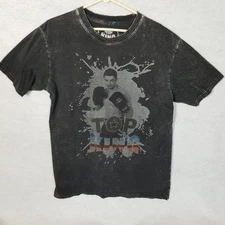 TOP KING BOXING Logo Graphic Boxer DISTRESSED S/S T-Shirt Black Size Large