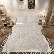 Leopard Print Bedding Set Soft for Boys Girls, Cheetah Print Comforter Set Queen
