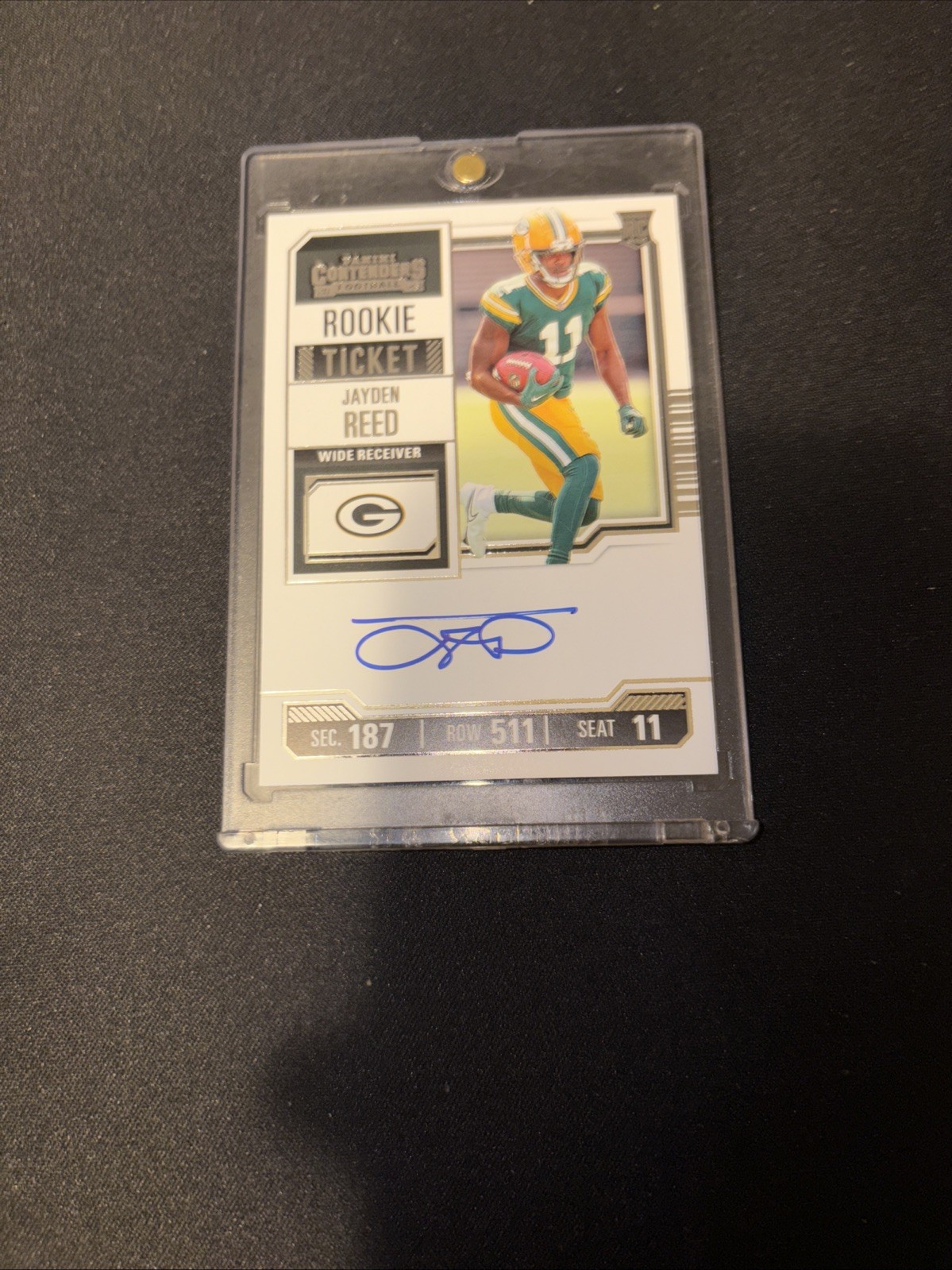 Jayden Reed 2023 Contenders Rookie Ticket On Card Auto RC #118 Packers