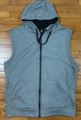 XPC Gray Hooded Full-zip Sweatshirt Vest Athletic Casual Men's XL