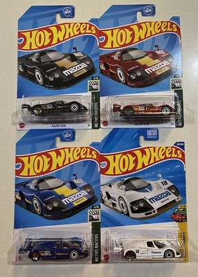 NEW 2025 HOTWHEELS M CASE MAZDA 787B BLACK, BLUE, RED & WHITE LOT