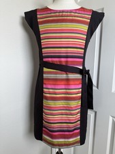 Banana Republic Women’s Black Multi Striped Panel Dress Sheath Colorful Size 8