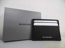 Balenciaga Black Leather Card Holder Excellent Used with Box  Pouch