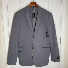 NEW EXPRESS 248 Extra Slim Solid Gray Hyper Stretch Suit Jacket Men's Size 40R