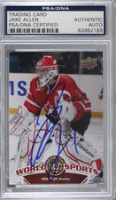 PSA/DNA 2010 Upper Deck World of Sports Jake Allen Certified Authentic Auto 4fl