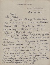 GEORGE ARLISS - AUTOGRAPH LETTER SIGNED 12/24/1942