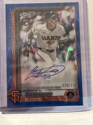 2025 TOPPS Chrome Update Christian Koss Auto Blue Refractor #/150 #AC-CK RC SFG