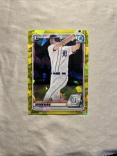 2020 Bowman Draft Chrome Sapphire Gage Workman Yellow /99 1st Bowman Cubs