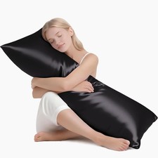Satin Body Pillow Cover Soft and Breathable Cooling Silky Pillow Case with