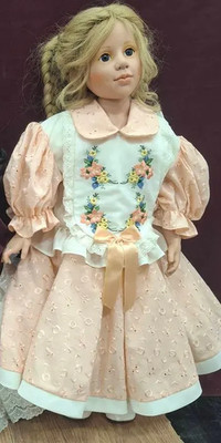 Vintage 1993 Hildegard Gunzel Blonde Porcelain Doll 27''