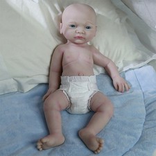 17.7" Open Eyes Realistic Newborn Full Body Platinum Silicone Reborn Baby Dolls