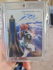 2024-25 Panini Select - In Flight Signatures DameLillard #IFS-LIL Blue Prizm /49