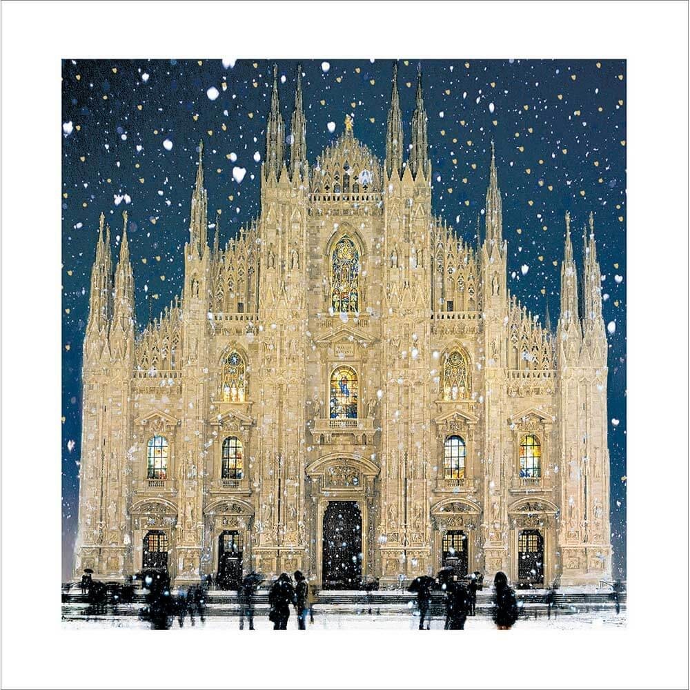 Stylish Christmas Card Milan Cathedral Milano - Luxury Illustrated Xmas Card