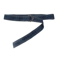 Cintura Donna In Denim Con Fibbie Blu Scuro/Chiaro In Poliestere Vintage Unica