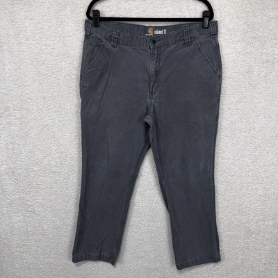 Carhartt Relaxed Fit Phone Pocket Pants Men s 38x30 Gray Canvas Work