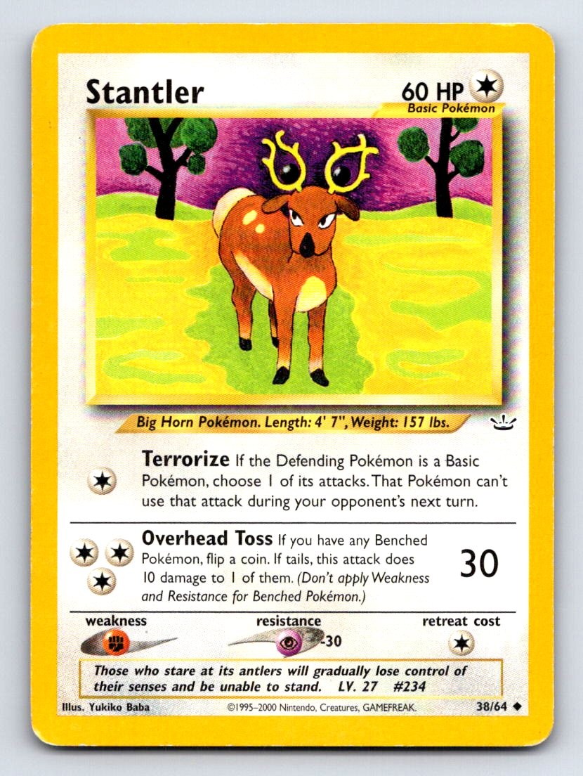 Stantler 38/64 Uncommon Neo Revelation Pokemon Unlimited Heavily Played