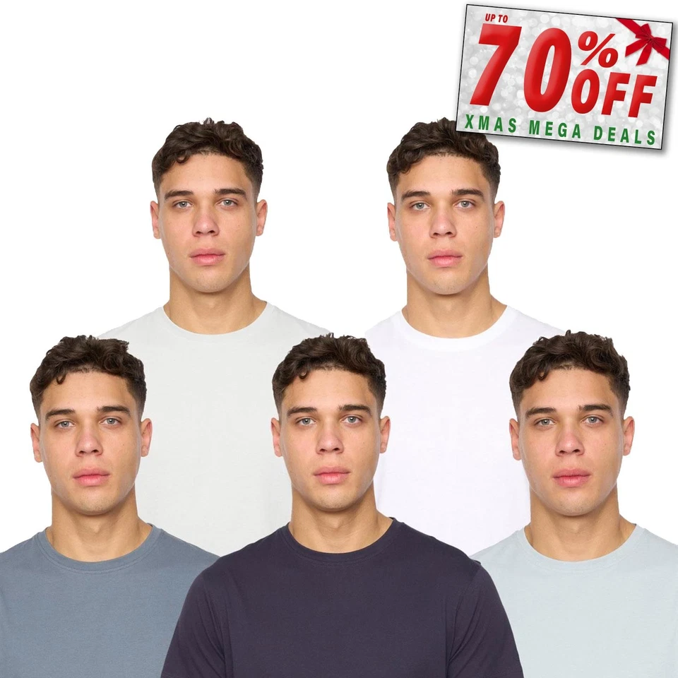 Duck And Cover Demtare Mens 5pk Crew Neck Short-Sleeved T-Shirts Multicolour