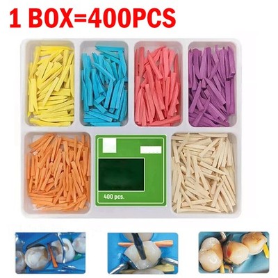 400Pcs Dental Disposable Wooden Wedges Interdental Restoration Fixing Wedge