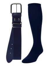 Navy Baseball Socks and Belt Combo Adjustable Youth Medium Size Set