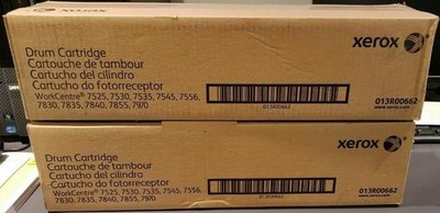 2 Genuine Xerox Drums 013R00662 WC 7525 7530 7535 7545 7556 7830 -- BOX DAMAGE