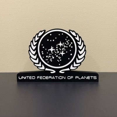 United Federation of Planets decor sign 3D printed display