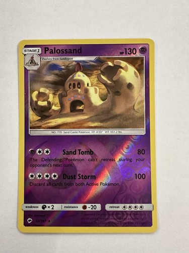 Pokemon - Palossand - 62/147 - Rare Reverse Holo - Burning Shadows  - LP+