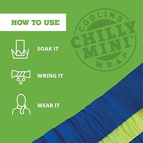 Chilly Mini Cooling Neck Towel, 29" x 3" Blue - Picture 5 of 8