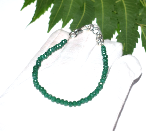 925 Sterlingsilber Armbänder grüner Smaragd gefärbt Edelstein Jahrestag Geschenk 9" - Bild 15 von 16