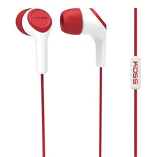 Koss KEB15i Earbud Headphones with Microphone, Red #190064