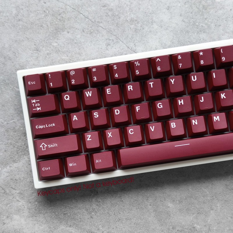 Deep Red PBT Doubleshot Keycaps Set Cherry Profile for MX Mechanical Keyboard