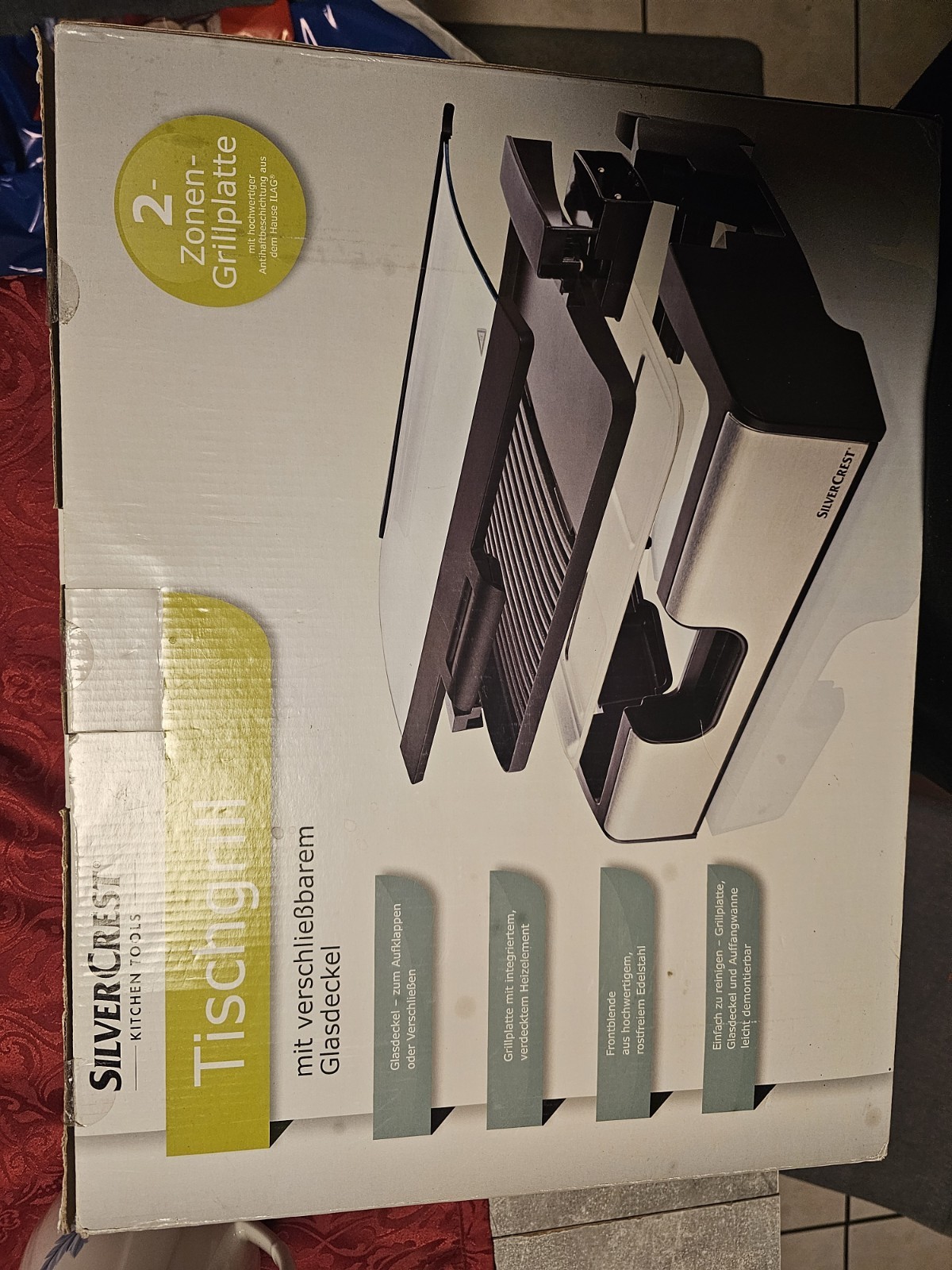 Silvercrest Kitchentools Tischgrill / 2 Zonen Grillplatte (Neu) OVP
