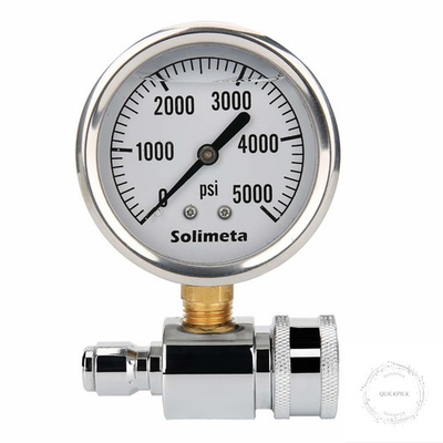 #ad 2 1 2quot; Pressure Washer Pressure Gauge Kit 3 8 Inch Quick Connect 5000 psi Pres $30.25