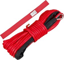 Atv Utv Synthetic Winch Rope Cable 8300 Lbs Pulling 316 X 50 Ft Red Atv Utv Synthetic Winch Rope Cable 8300 Lbs Pulling 316 X 50 Ft Red