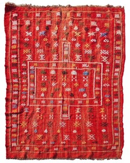 Rare Hand Knotted Vintage Morocco Sumouk Kilim Kilm Wool Area Rug 8 x 5 Ft