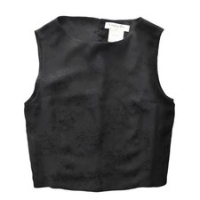 Used Christian Dior Silk Jacquard Sleeveless Tops 36 Black 8E12055241 Wear