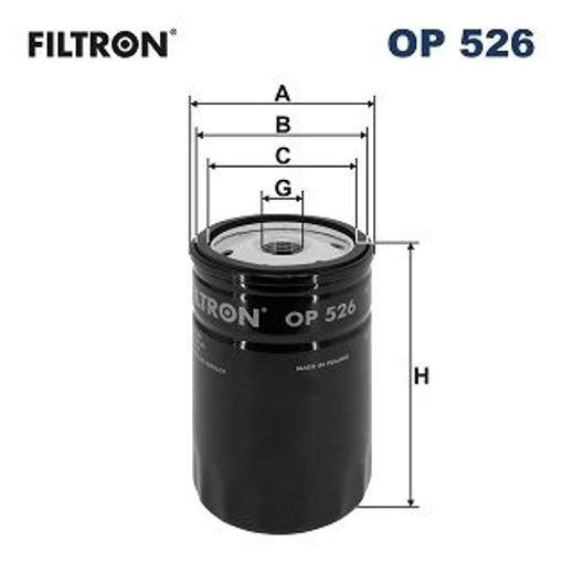Für FILTRON OP 526 Oil filter OP 526 Oil filter fits: AUDI 100 C1, 100 C2, 100 - Bild 6