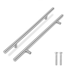 10 Pack Kitchen Cabinet Handles Silver Drawer Pulls 16 inch, 10 inch Hole Cen...