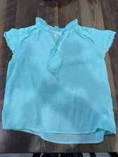 Counterparts Women's Blouse Medium Blue Semi-transparent Excellent Condition
